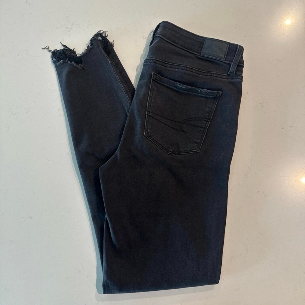 American Eagle BLACK 10 Long NEXT LEVEL STRETCH HI-RISE JEGGING
